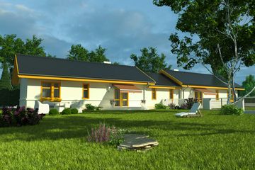  Projekt domu Skowronek z garażem 1-st. bliźniak [A-BL1] (WRF1294) - projekt domu parterowego - Zdjęcie 2