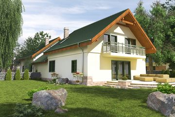  Projekt domu Sowa z garażem 1-st. bliźniak [A-BL] (WRF1298) - projekt domu parterowego z poddaszem - Zdjęcie 2