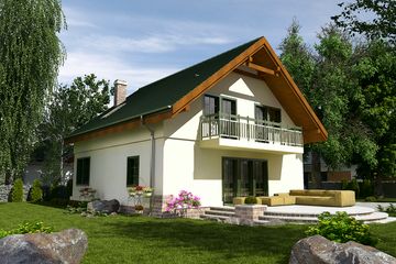  Projekt domu Sowa bez garażu [B] (WRF1299) - projekt domu parterowego z poddaszem - Zdjęcie 2