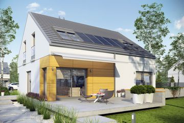 Projekt domu Edgar G1 energo - parterowy z poddaszem dom o powierzchni 157,01 m², dach dwuspadowy - ujęcie 2