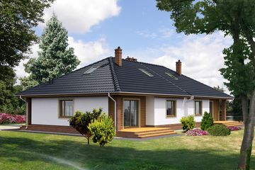  Projekt domu Seattle LMBL17 (WRB1338) - projekt domu parterowego z poddaszem - Zdjęcie 2