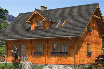  Projekt domu L-29 Dom z bali (BBD1036) - projekt domu parterowego z poddaszem - Zdjęcie 2