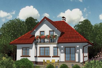 Projekt domu APS 159 - parterowy z poddaszem dom o powierzchni 142,80 m², dach czterospadowy - ujęcie 2