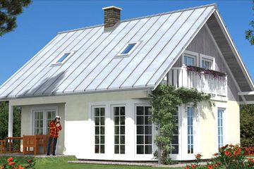 Projekt domu L-37 Dom ustrońska - szkieletowy - parterowy z poddaszem dom o powierzchni 112,50 m², dach dwuspadowy - ujęcie 2
