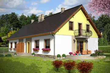  Projekt domu Amanda z garażem 1-st. bliźniak [A-BL] (WRF1523) - projekt domu parterowego z poddaszem - Zdjęcie 2