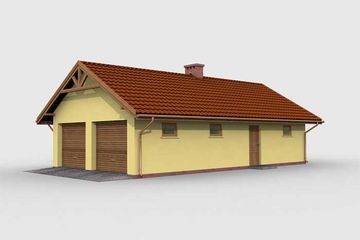  Projekt garażu G1m garaż dwustanowiskowy z pomieszczeniem gospodarczym (SLN1102) - projekt garażu parterowego - Zdjęcie 2