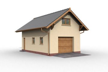  Projekt garażu G4 garaż jednostanowiskowy z poddaszem (SLN1105) - projekt garażu parterowego z poddaszem - Zdjęcie 2