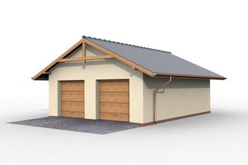  Projekt garażu G1a garaż dwustanowiskowy z pomieszczeniem gospodarczym (SLN1004) - projekt garażu parterowego - Zdjęcie 2