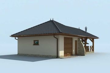  Projekt garażu G24 garaż jednostanowiskowy z pomieszczeniem gospodarczym (SLN1005) - projekt garażu parterowego - Zdjęcie 2