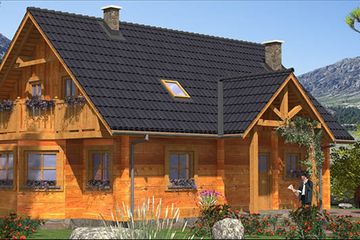  Projekt domu L-58 Dom zimowa - z bali (BBD1082) - projekt domu parterowego z poddaszem - Zdjęcie 4