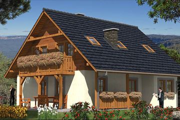  Projekt domu L-59 Dom szkieletowy (BBD1083) - projekt domu parterowego z poddaszem - Zdjęcie 2