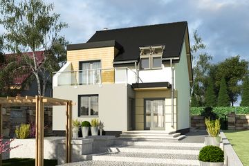  Projekt domu Gwarek II z garażem 1-st. [A] (WRF1527) - projekt domu parterowego z poddaszem - Zdjęcie 2