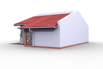 Projekt garażu G18 bliźniak (jeden segment), projekty garaży - parterowy dom o powierzchni 26,41 m², dach dwuspadowy - ujęcie 2