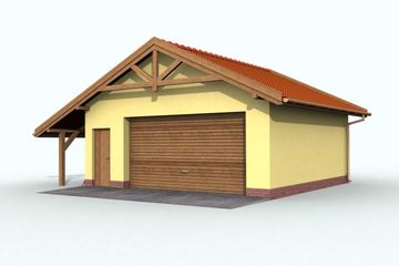 Projekt garażu G58 garaż dwustanowiskowy (SLN1011) - projekt garażu parterowego - Zdjęcie 2