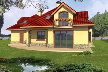  Projekt domu Magnolia II (WRY1015) - projekt domu parterowego z poddaszem - Zdjęcie 2