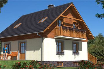  Projekt domu L-62 Dom tradycyjny (BBD1088) - projekt domu parterowego z poddaszem - Zdjęcie 2