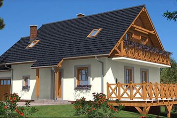  Projekt domu L-66 Dom tradycyjny (BBD1092) - projekt domu parterowego z poddaszem - Zdjęcie 2