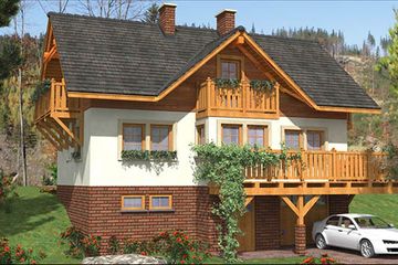  Projekt domu L-71 Dom szkieletowy (BBD1098) - projekt domu parterowego z poddaszem - Zdjęcie 2