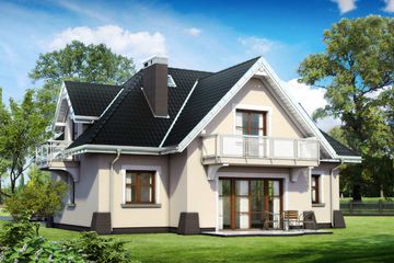  Projekt domu Leda Lux (1386) (KRD2546) - projekt domu parterowego z poddaszem - Zdjęcie 2