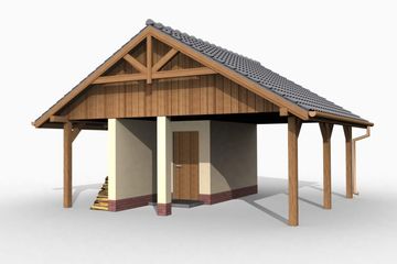  Projekt wiaty garażowej G29 wiata garażowa (SLN1126) - projekt wiaty parterowego - Zdjęcie 2