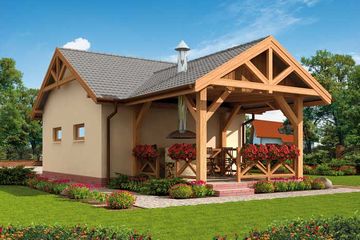  Projekt garażu G35 garaż dwustanowiskowy + altana (SLN1131) - projekt garażu parterowego - Zdjęcie 2