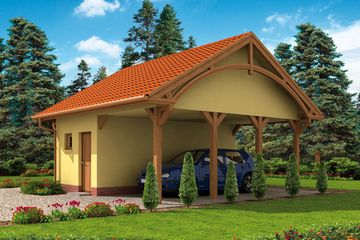  Projekt wiaty garażowej G47 wiata garażowa (SLN1141) - projekt wiaty parterowego - Zdjęcie 2