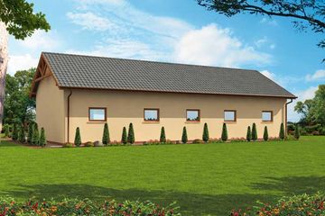  Projekt garażu G49 garaż czterostanowiskowy z pomieszczeniami gospodarczymi (SLN1143) - projekt garażu parterowego - Zdjęcie 2