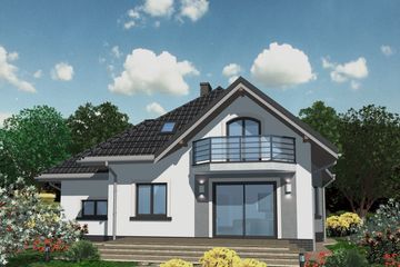 Projekt domu APS 169 - parterowy z poddaszem dom o powierzchni 129,20 m², dach kopertowy - ujęcie 2