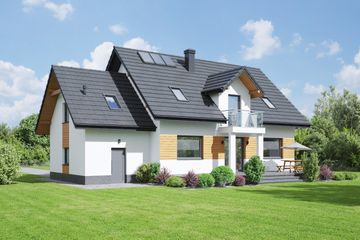  Projekt domu Miechów g (KRP1537) - projekt domu parterowego z poddaszem - Zdjęcie 2