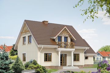 Projekt domu Azalia 2 - parterowy z poddaszem dom o powierzchni 114,09 m², dach dwuspadowy - ujęcie 2
