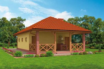  Projekt garażu G60 garaż dwustanowiskowy z pomieszczeniem gospodarczym (SLN1153) - projekt garażu parterowego - Zdjęcie 2