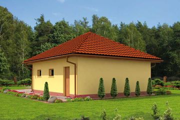  Projekt garażu G61 garaż dwustanowiskowy z pomieszczeniem gospodarczym (SLN1154) - projekt garażu parterowego - Zdjęcie 2