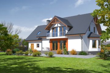  Projekt domu Mirów 11e (KRP1546) - projekt domu parterowego z poddaszem - Zdjęcie 2