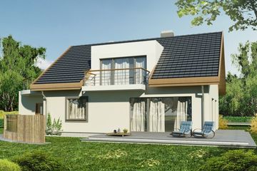  Projekt domu Adaś B garaż (WRD1204) - projekt domu parterowego z poddaszem - Zdjęcie 2