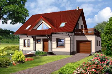  Projekt domu Amsterdam DCP179 (WOB1052) - projekt domu parterowego z poddaszem - Zdjęcie 2