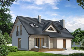  Projekt domu Ptyś (BSA1840) - projekt domu parterowego z poddaszem - Zdjęcie 2