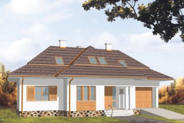  Projekt domu Olimp (KSA1107) - projekt domu parterowego z poddaszem - Zdjęcie 2