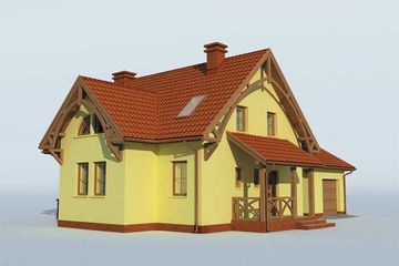 Projekt domu Dolores - parterowy z poddaszem dom o powierzchni 117,11 m², dach dwuspadowy - ujęcie 2