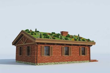  Projekt domu El Pinar dom z zielonym dachem (SLN1046) - projekt domu parterowego - Zdjęcie 2