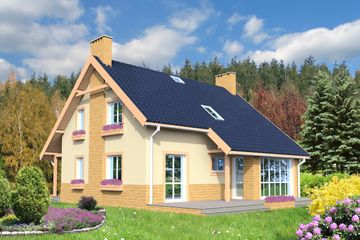  Projekt domu Nicea II LMP51a (WRB1261) - projekt domu parterowego z poddaszem - Zdjęcie 2