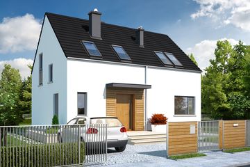  Projekt domu E1 (wersja A) economic (WRC2102) - projekt domu parterowego z poddaszem - Zdjęcie 2