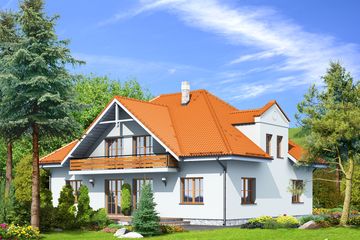  Projekt domu Szczepanowice (KRP1056) - projekt domu parterowego z poddaszem - Zdjęcie 2