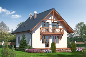  Projekt domu Olesno 3rs (KRP1060) - projekt domu parterowego z poddaszem - Zdjęcie 2