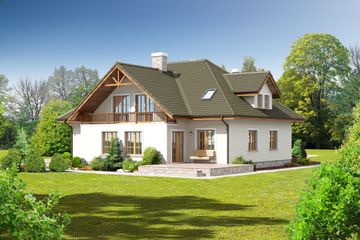  Projekt domu Szczepanów (KRP1061) - projekt domu parterowego z poddaszem - Zdjęcie 2