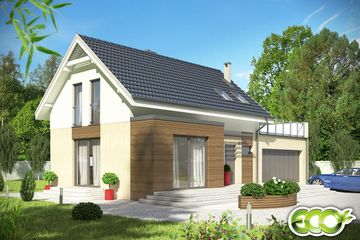  Projekt domu Eco 1 z garażem 2-st. [A1] (WRF1438) - projekt domu parterowego z poddaszem - Zdjęcie 2