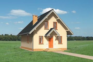  Projekt domu Supełek - szkielet drewniany prefabryk. (KRD2026) - projekt domu parterowego z poddaszem - Zdjęcie 2