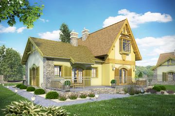  Projekt domu Abigail bez garażu [B] (WRF1369) - projekt domu parterowego z poddaszem - Zdjęcie 2