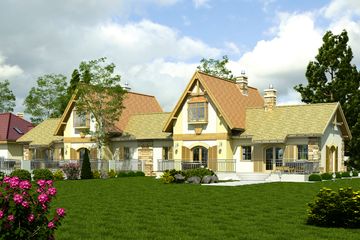  Projekt domu Abigail z garażem 1-st. bliźniak [A-BL] (WRF1370) - projekt domu parterowego z poddaszem - Zdjęcie 2