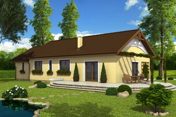  Projekt domu Piotr z garażem 1-st. [A] (WRF1371) - projekt domu parterowego - Zdjęcie 2