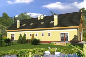  Projekt domu Wiktoria bez garażu bliźniak [B-BL] (WRF1372) - projekt domu parterowego z poddaszem - Zdjęcie 2